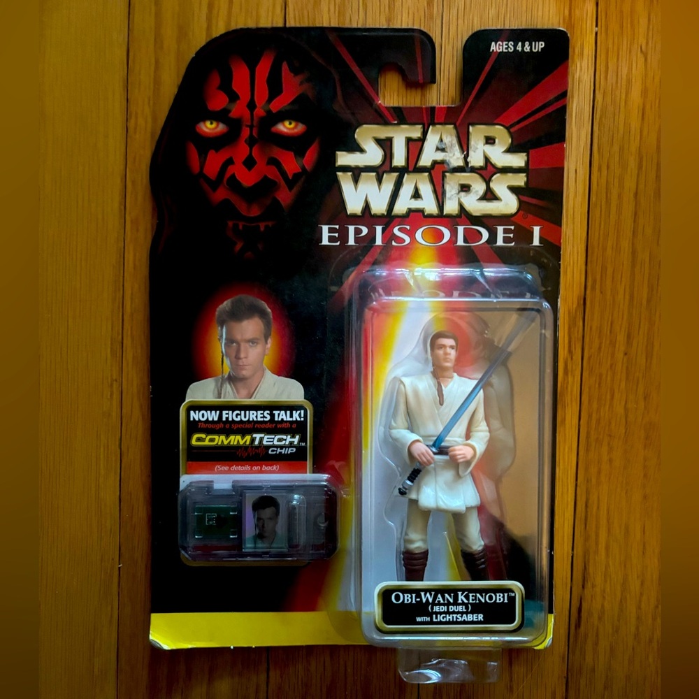 Star Wars Episode 1 Obi-Wan Kenobi action figure with sound and light saber NEW